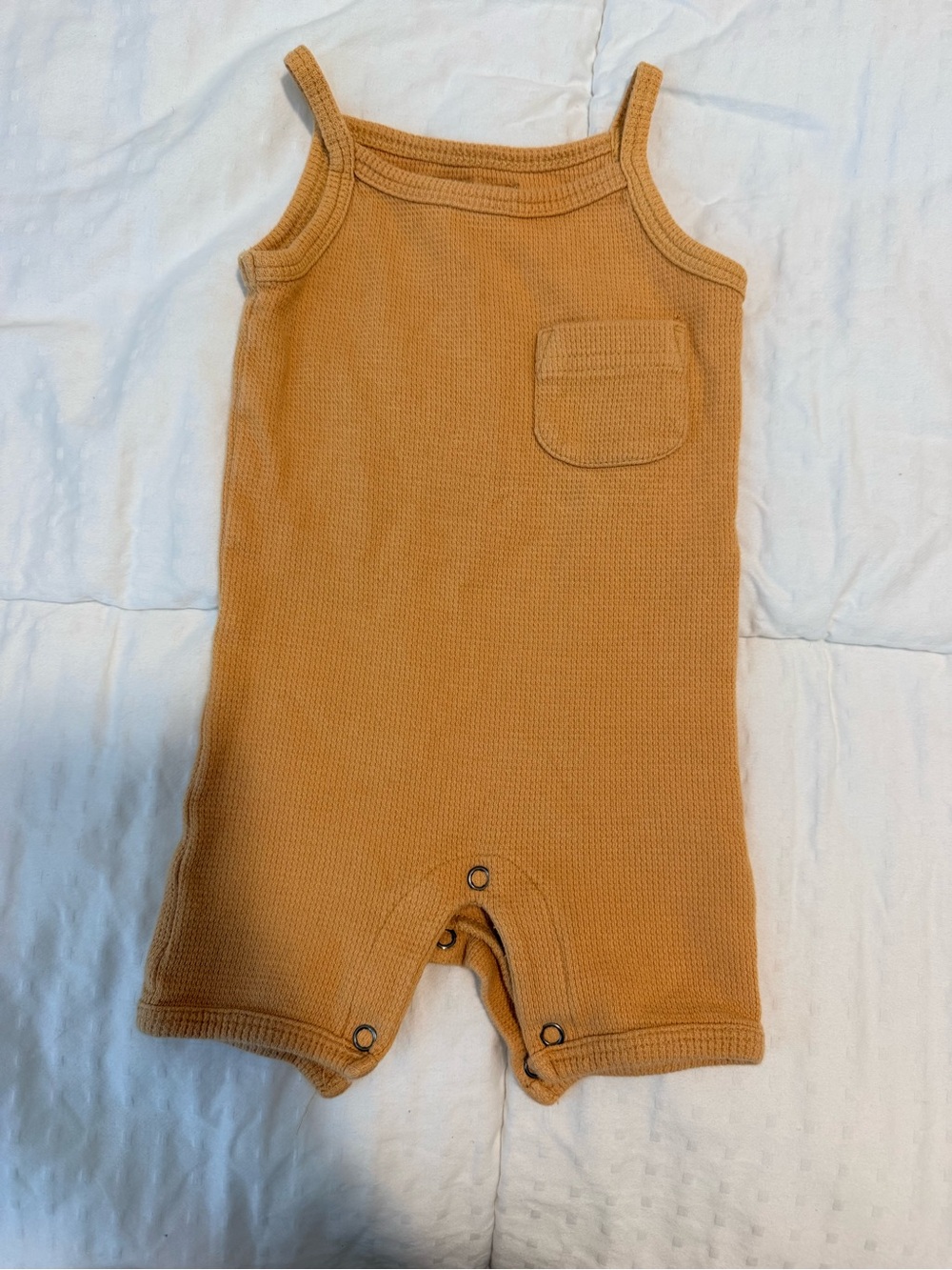 L'ovedbaby Waffle Knit Romper in Mustard Yellow